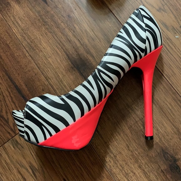 2/$40 Zebra print, 5 inch heels - Picture 3 of 4